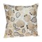 Nassau Collection Floral Square Cotton Throw Pillow - 22" - White and Brown